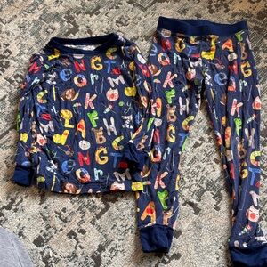 Little Sleepies Navy Alphabet Kids Pajama Set